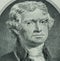 President Thomas Jefferson face on us two dollar bill closeup ma