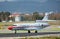 Presidential aircraft Falcon with Pedro Sanchez leaving Barcelona-El Prat Airport