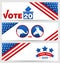 Presidential Election 0f USA 2020. Vote, Voting. Set American Advertising Banners