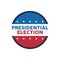 Presidential election lettering with stars stamp