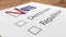 Presidential election and a voting ballot with democratic and republican parties