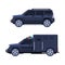 Presidential Motorcade and Government Motor Vehicle Side View Vector Set