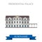Presidential Palace in Suriname vector flat attraction landmarks