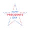 Presidents day banner in form of star