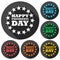 Presidents Day EPS 10 vector stock illustration icons set with long shadow