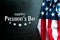 Presidents` Day Typography abstract Background with American Flag