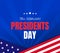 Presidents day vector banner illustration with US flag elements and stars on blue background. 18th february american national