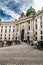 Presidents Residence, Wiener Hofburg, With Fiaker Horses And Coaches In The Inner City Of Vienna In Austria