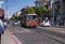 Presidio and market street motorized trolley in san francisco