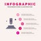 Press, Button, Finger, Start Solid Icon Infographics 5 Steps Presentation Background