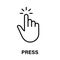 Press Gesture of Computer Mouse. Pointer Finger Black Line Icon. Cursor Hand Linear Pictogram. Click Touch Double Tap