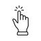 Press Gesture of Computer Mouse. Pointer Finger Black Line Icon. Cursor Hand Linear Pictogram. Click Touch Double Tap