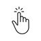 Press Gesture of Computer Mouse. Pointer Finger Black Line Icon. Cursor Hand Linear Pictogram. Click Touch Double Tap