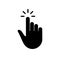 Press Gesture, Hand Cursor for Computer Mouse Black Silhouette Icon. Click Double Tap Touch Swipe Point on Cyberspace