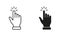 Press Gesture, Hand Cursor for Computer Mouse Line and Silhouette Black Icon Set. Click, Tap, Touch, Point Sign