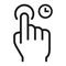 Press and hold line icon, touch and hand gestures