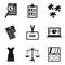 Press icons set, simple style