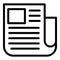 Press newspaper icon, outline style