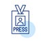 Press pass. ID badge with photo. Pixel perfect icon