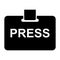 Press pass ID card icon. Journalist visitor pass, vector illustration
