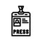 press pass news media line icon vector illustration