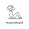 Press workout vector line icon, linear concept, outline sign, symbol