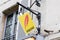 Presse french sign yellow logo newspaper store seller press facade shop red symbol