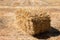 Pressed straw bale in close up and macro