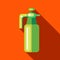 Pressure garden sprayer bottle icon, flat style