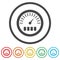 Pressure gauge, Manometer icon, Pressure meter icon, 6 Colors Included