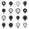 Pressure manometer icons set simple vector. Meter gauge