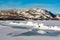 Pressure ridge on frozen Lake Laberge Yukon Canada