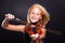 Preteen girl violin