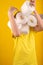 Preteen handsome boy storing tissue toilet paper