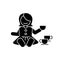 Pretend kitchenware black glyph icon