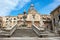 Pretoria Fountain with dome of church . Palermo, Sicily, Italy