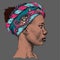 Pretty African American Girl in a turban with Paisley. Beautiful black woman. Profile view. Hand draw vector illustration