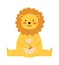 Pretty animal flat icon Cute cartoon lion