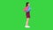 Pretty asian girl with colorful shopping bags on a Green Screen, Chroma Key.