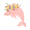 Pretty Baby Dolphin Vector Illustration Cartoon Character