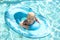 Pretty Baby Girl Swimming in Pool in Boat