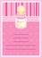 Pretty Baby Shower invitation card. Baby Bottle