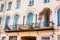 Pretty balcony with arch windows