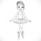 Pretty ballerina girl dancing in ballet tutu outlined