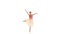 Pretty ballerina making dance trick, grands