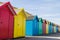 Pretty beach huts in Whitby