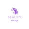 Pretty Beauty Woman Girl Lady Female Face Hair Salon Spa Cosmetic Logo Design Vector