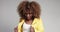 Pretty black girl with big hair posing video