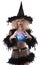 Pretty blonde girl dressed up as a halloween witch