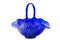 Pretty Blue Glass Basket With Handle